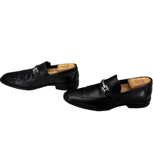 Johnston & Murphy Black Leather Horsebit Almond Toe Slip On Dressy Loafer Men 9 main image 9
